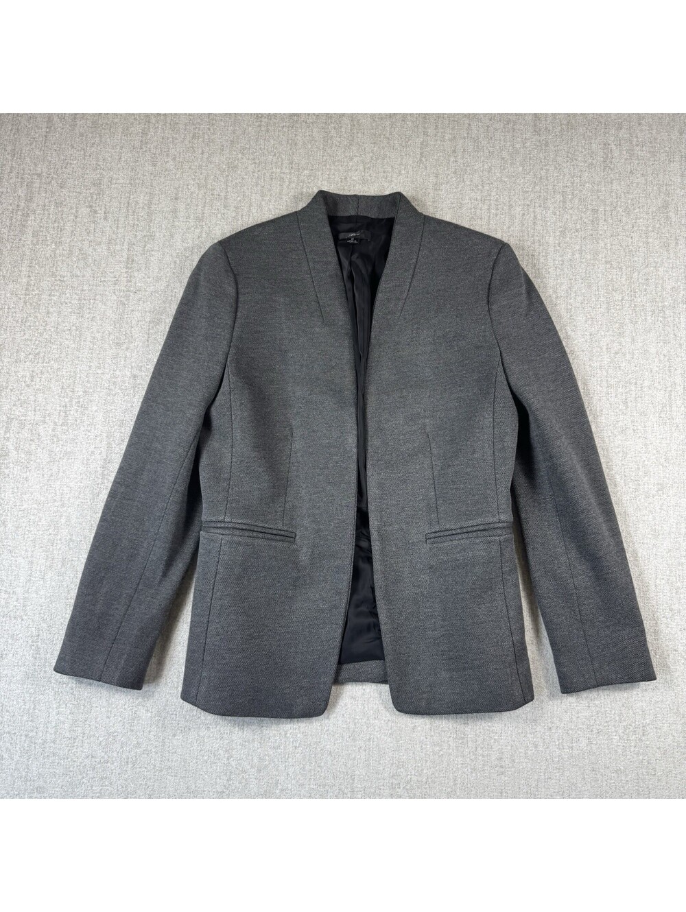 J.Crew Womens Open Front Ponte Blazer Jacket Heather Gray Stand Collar Size 0
